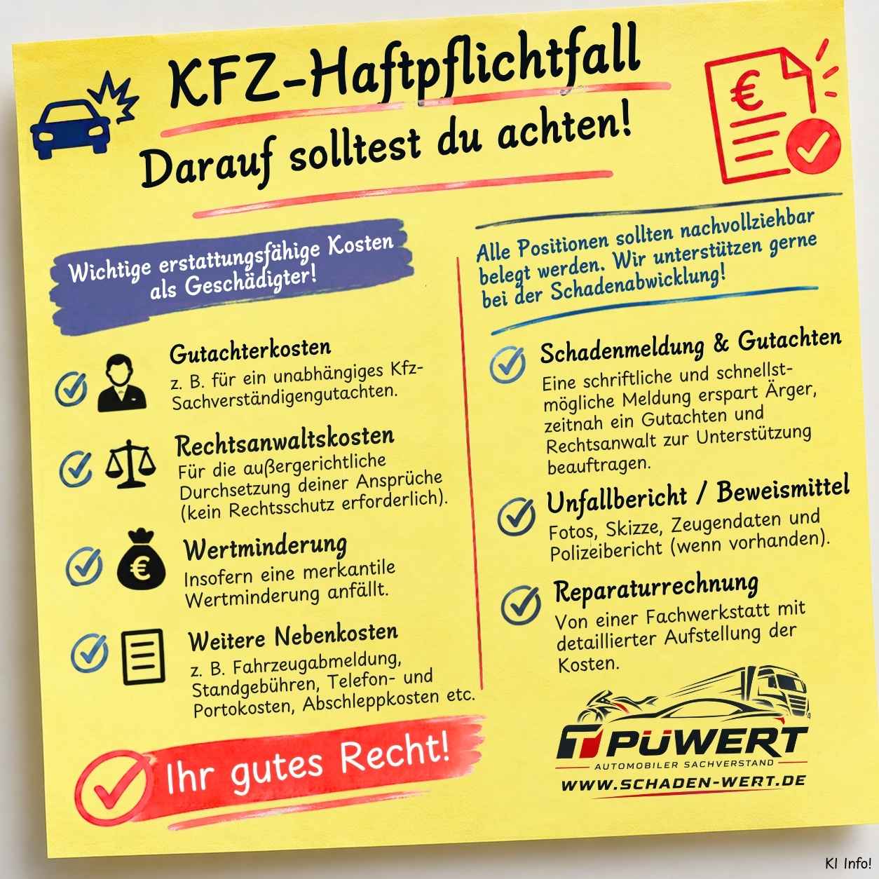 darauf solltest du achten! kfz haftpflichtfall checkliste zur erstattung